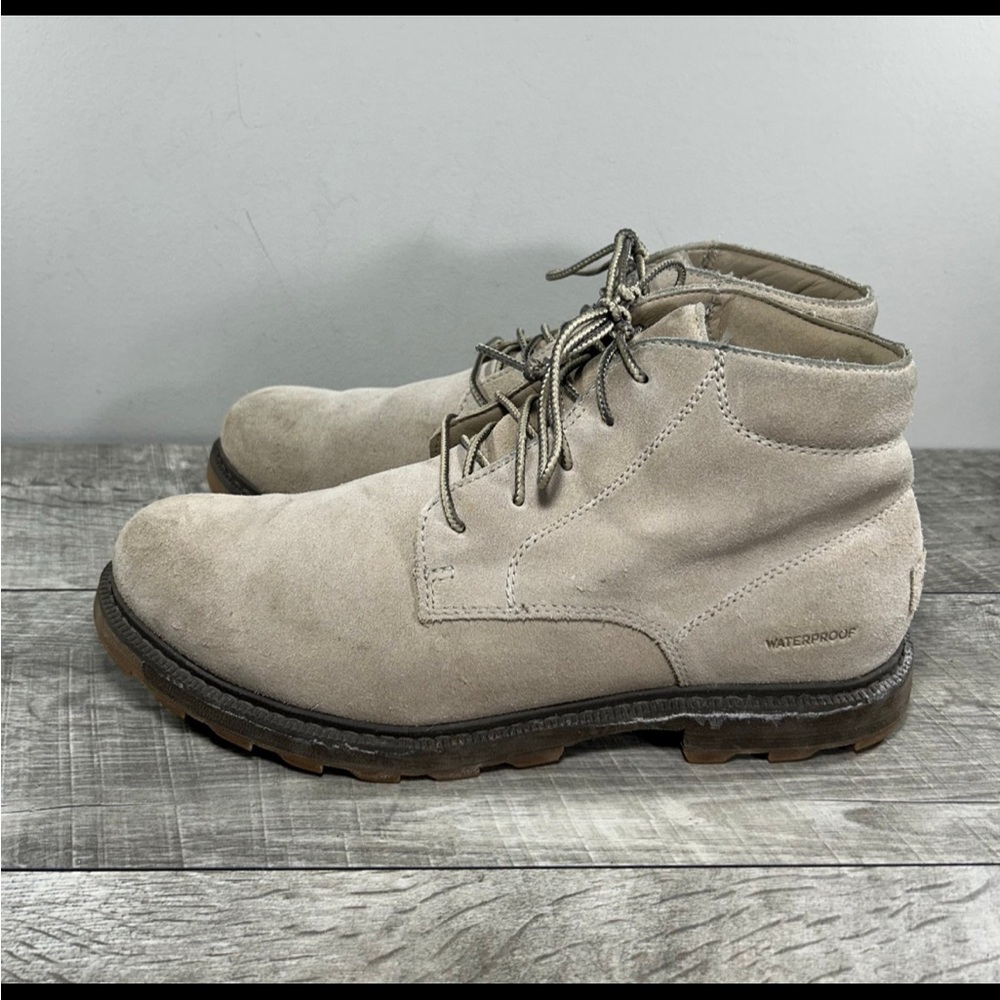 Sorel NM3848 Madson li Chukka Mens Waterproof Sand Tan Leather Booties Boots 9.5 - Picture 5 of 9